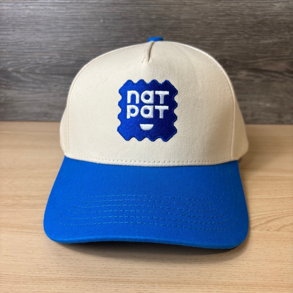 NATPAT Hat Cap Snap Back Blue Trucker Logo Adjustable